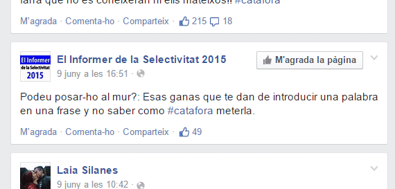 Estudiante usando la palabra "catáfora" en una frase