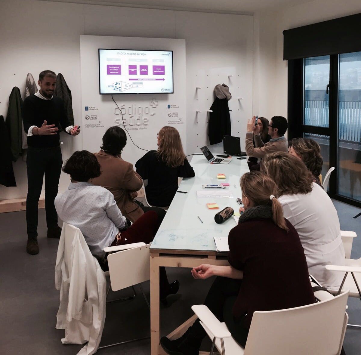 En un taller de definició de reptes d'innovació a l'Hospital de Vigo.