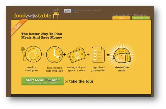 Imagen de la web de Food on the Table