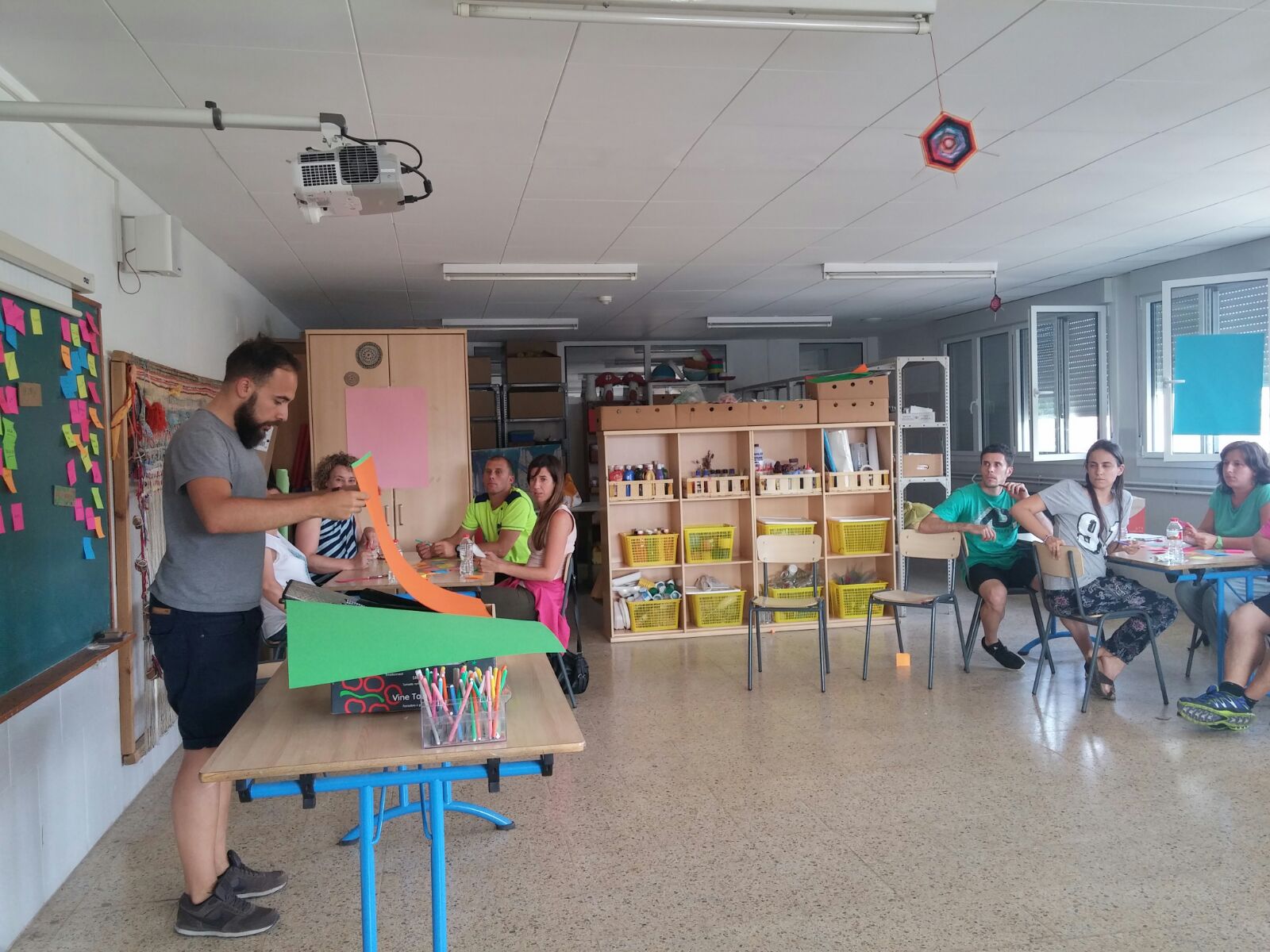 En la Escola Joviat realizando un taller de Design Thinking