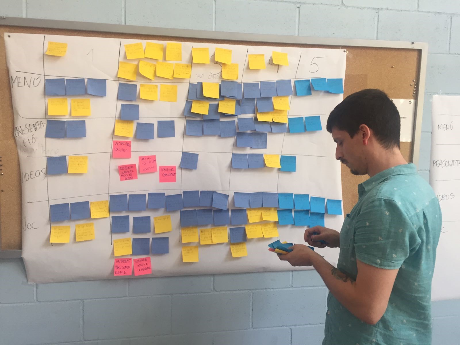 Uno de los participantes con el storytelling del proyecto que desarrollan