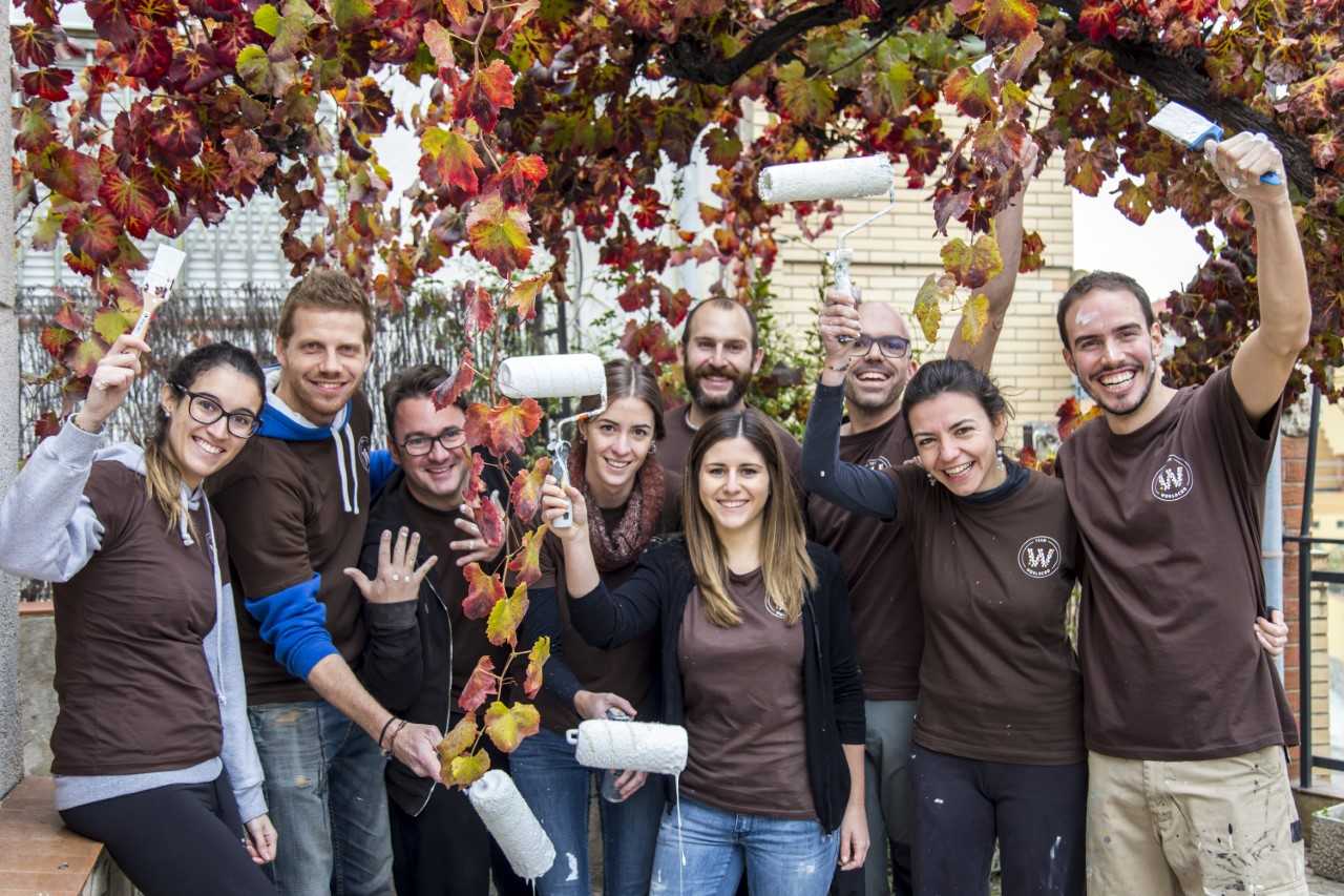 Membres de l’equip de Worldcoo durant l’última jornada de voluntariat