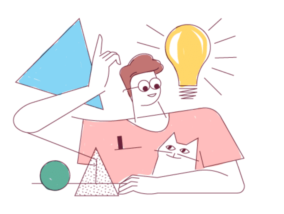 Ilustración chico gato idea